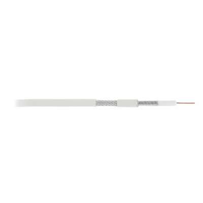 Кабель NETLAN коаксиальный, RG-6 (75 Ом), одножильный, CCS (омедненная сталь), внутренний, PVC нг(A), белый, 100м