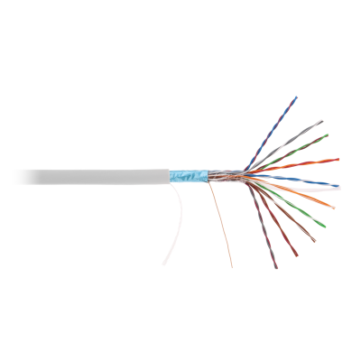 Кабель NETLAN F/UTP 10 пар, Кат.5 (Класс D), 100МГц, одножильный, BC (чистая медь), внутренний, PVC нг(B), серый, 305м