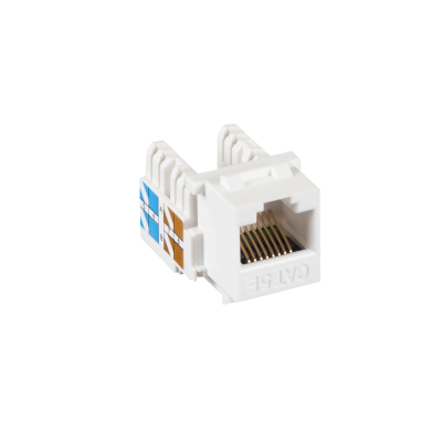 Модуль-вставка NETLAN типа Keystone, Кат.5e (Класс D), 100МГц, RJ45/8P8C, 110/KRONE, T568A/B, неэкранированный, белый, уп-ка 10шт.