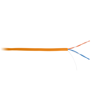 Кабель NETLAN U/UTP 2 пары, Кат.5 (Класс D), 100МГц, одножильный, BC (чистая медь), внутренний, LSZH нг(B)-HF, оранжевый, 305м
