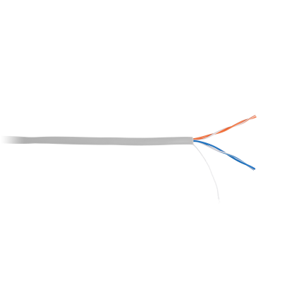 Кабель NETLAN U/UTP 2 пары, Кат.5 (Класс D), 100МГц, одножильный, BC (чистая медь), внутренний, PVC нг(B), серый, 100м