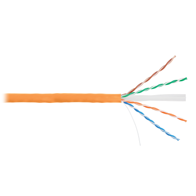 Кабель NETLAN U/UTP 4 пары, Кат.6 (Класс E), 250МГц, одножильный, BC (чистая медь), внутренний, LSZH нг(B)-HF, оранжевый, 305м