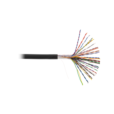 Кабель NETLAN U/UTP 25 пар, Кат.5 (Класс D), 100МГц, одножильный, BC (чистая медь), внешний, PE до -40C, черный, 305м