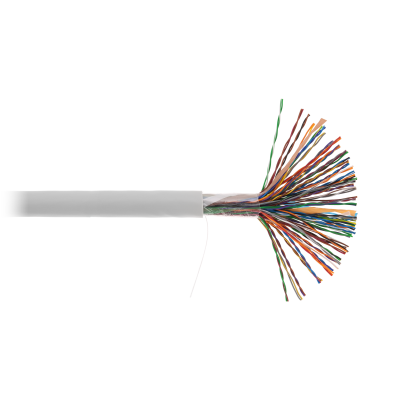 Кабель NETLAN U/UTP 50 пар, Кат.5 (Класс D), 100МГц, одножильный, BC (чистая медь), внутренний, PVC нг(B), серый, 305м