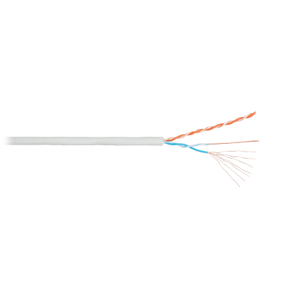 Кабель NIKOLAN U/UTP 2 пары, Кат.5 (Класс D), 100МГц, многожильный, BC (чистая медь), 24AWG (7х0,192мм), внутренний, LSZH  нг(A)-HFLTx, светло-серый, 305м - гарантия: 1 год