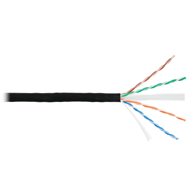 Кабель NIKOLAN U/UTP 4 пары, Кат.6 (Класс E), тест по ISO/IEC, 250МГц, одножильный, BC (чистая медь), 23AWG (0,55мм), внутренний/внешний, LSZH -40С нг(А)-HFLTx, черный, 305м - гарантия: 5 лет / 15 лет системная