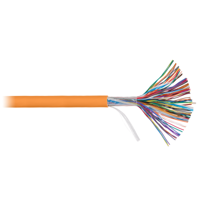 Кабель NIKOLAN U/UTP 50 пар, Кат.5 (Класс D), 100МГц, одножильный, BC (чистая медь), 24AWG (0,50мм), внутренний/внешний, LSZH -40C нг(А)-HFLTx, оранжевый 500м - гарантия: 1 год