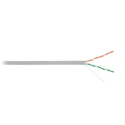 Кабель ULAN U/UTP 2 пары, Кат.5, 100МГц, одножильный, BC (чистая медь), внутренний, PVC нг(B), серый, 500м